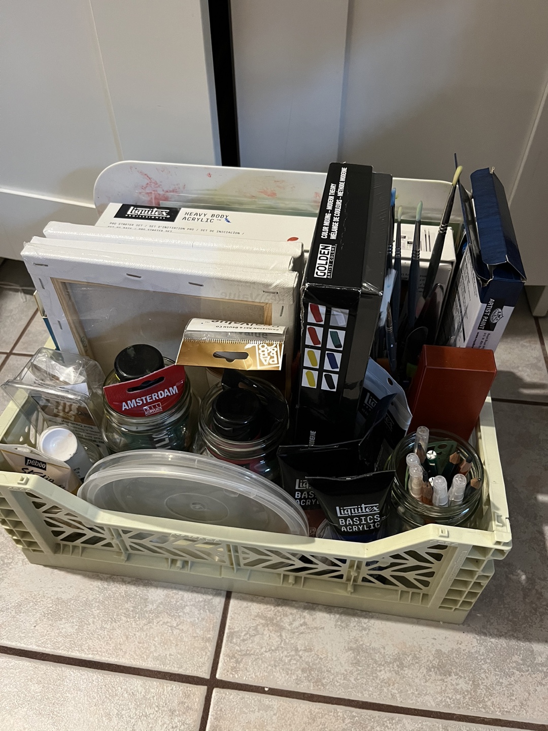 Misc Art Supplies - paints, canvas, pencils