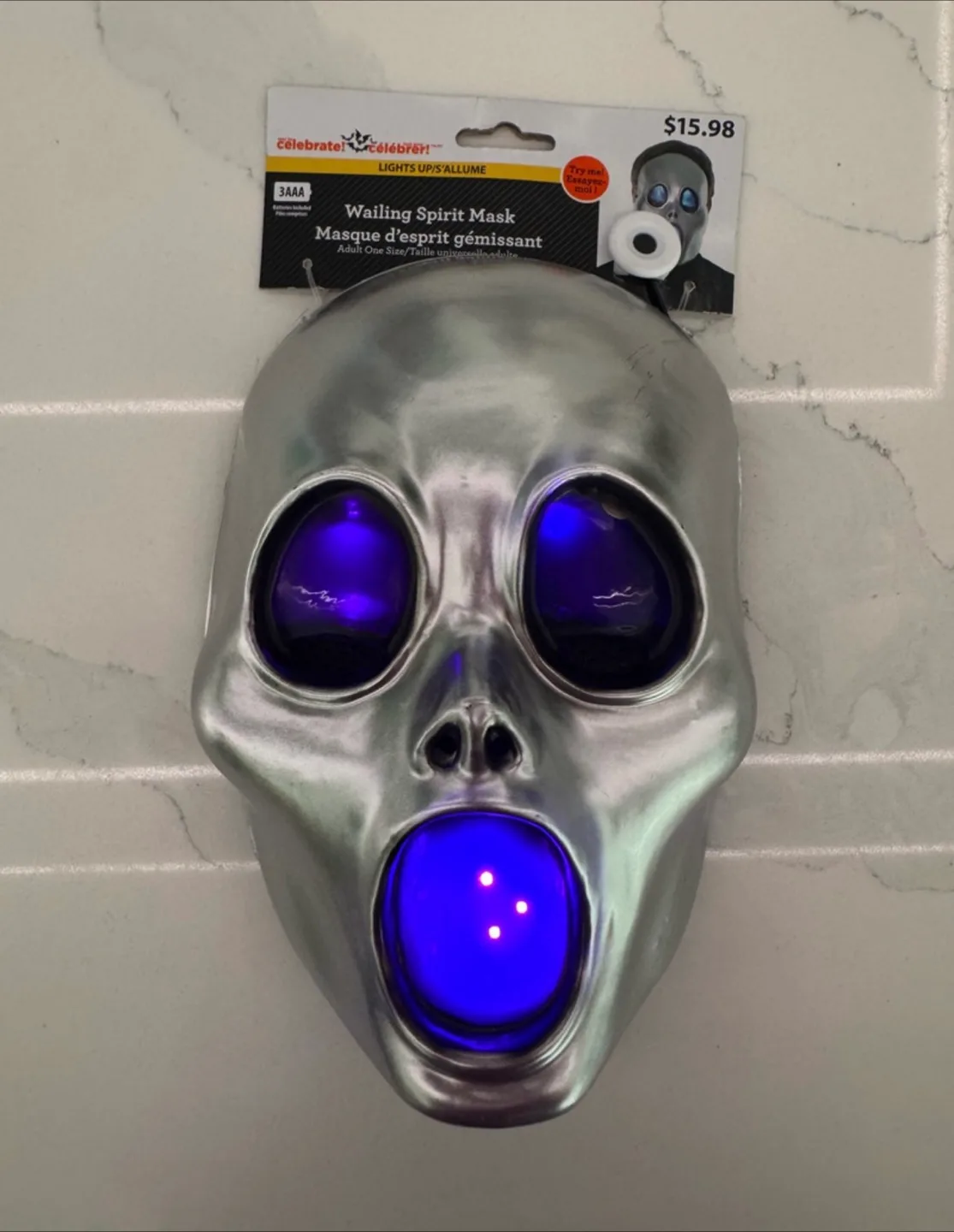 HALLOWEEN COSTUME- WAILING SPIRIT LIGHT UP MASK ADULT thumbnail