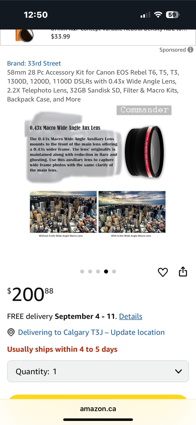 58mm 28 Pc Accessory Kit for Canon EOS Rebel - photo 5