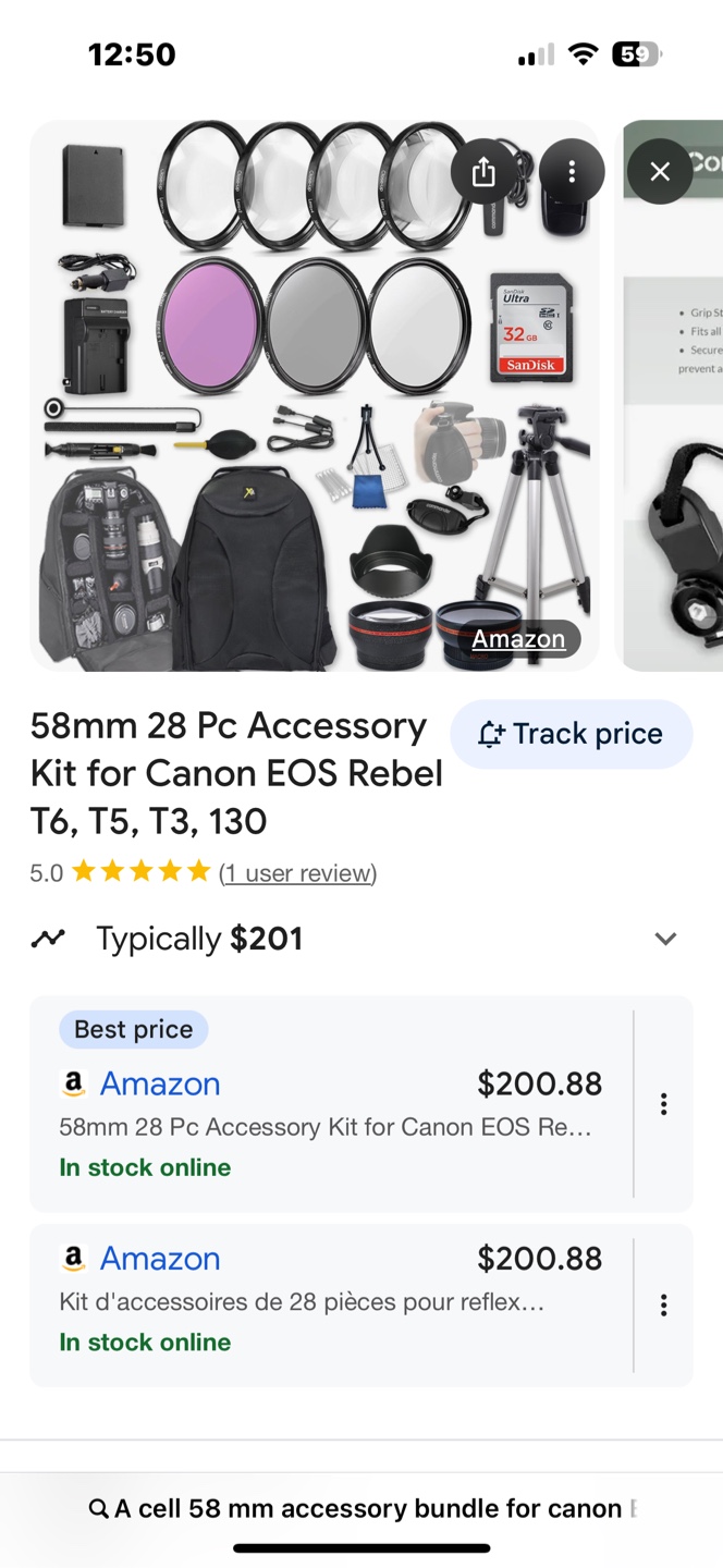 58mm 28 Pc Accessory Kit for Canon EOS Rebel