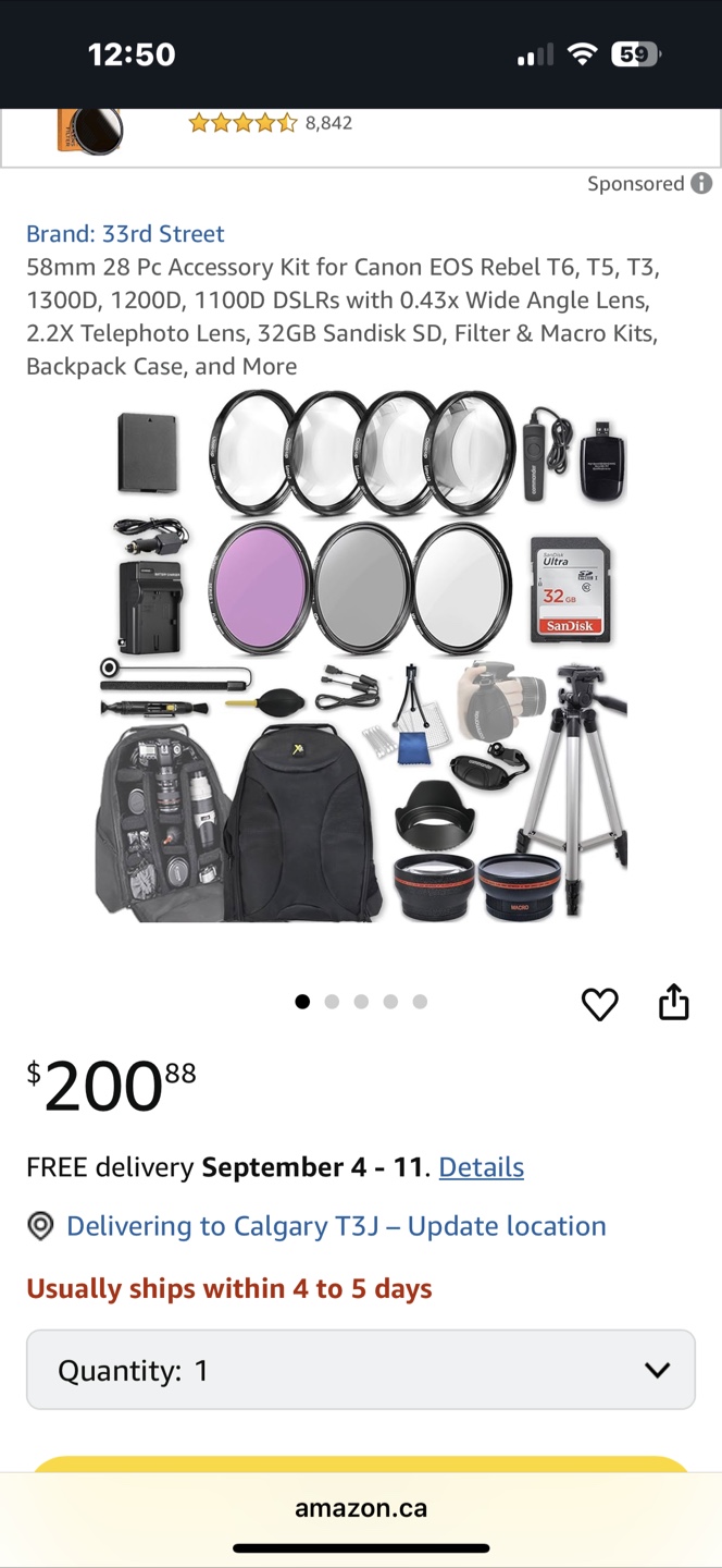 58mm 28 Pc Accessory Kit for Canon EOS Rebel - photo 2