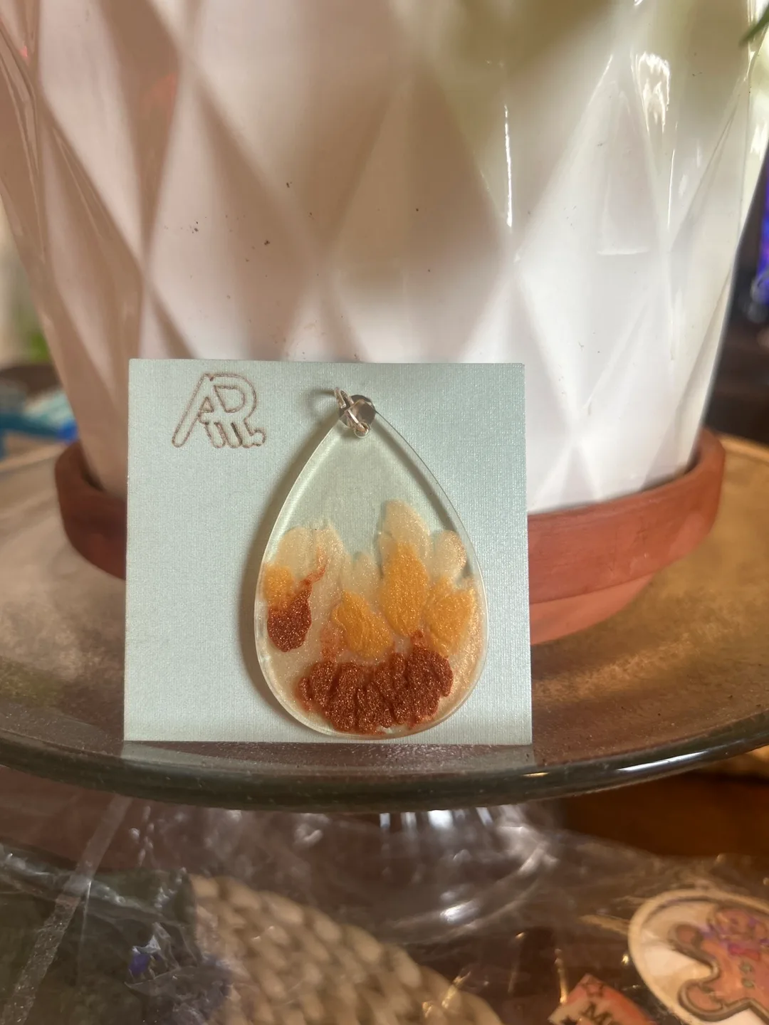 Resin Teardrop Pendant