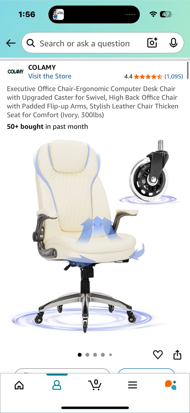 Executive Office Chair - Ivory Leather