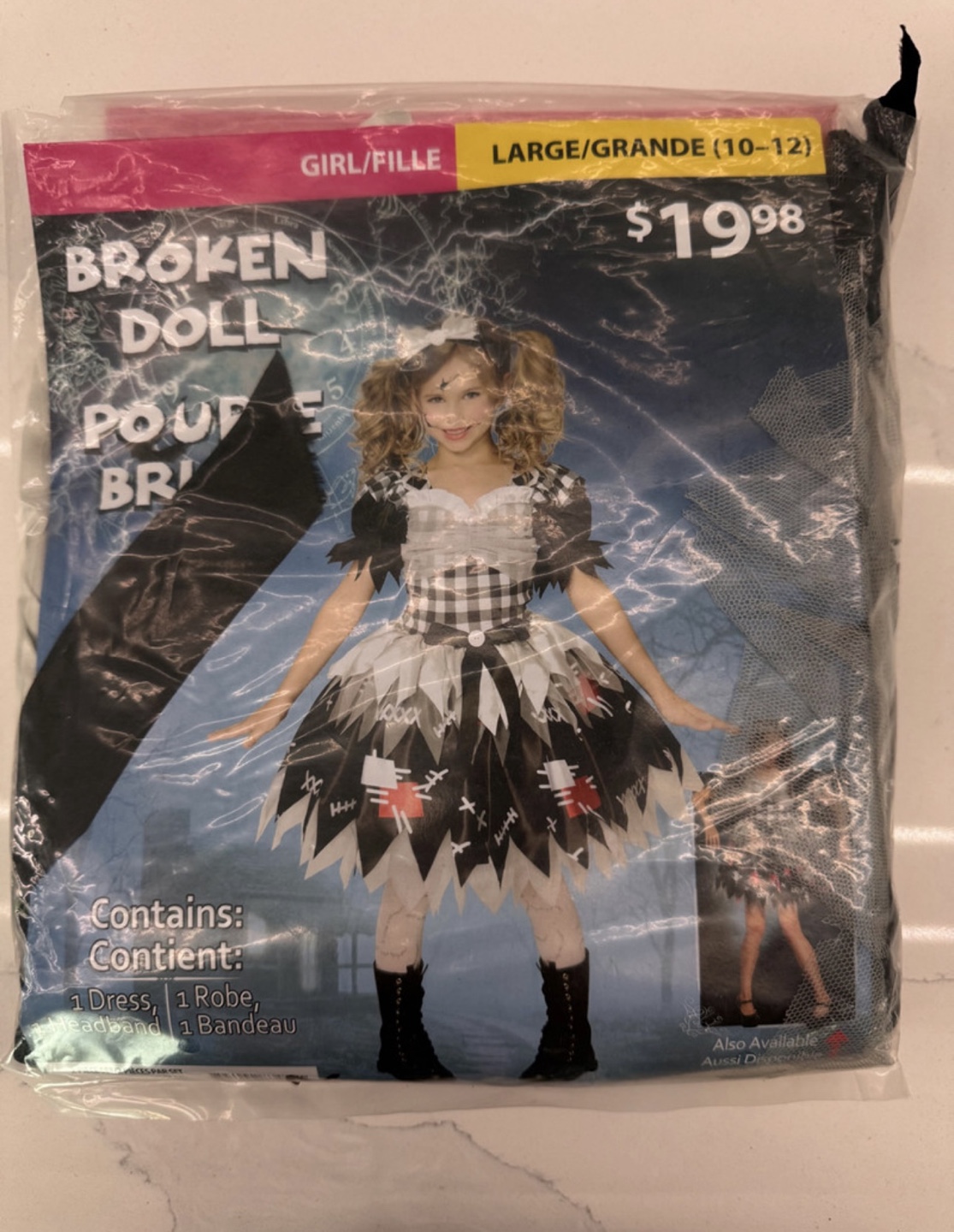 HALLOWEEN COSTUME- GIRLS (LG) BROKEN DOLL