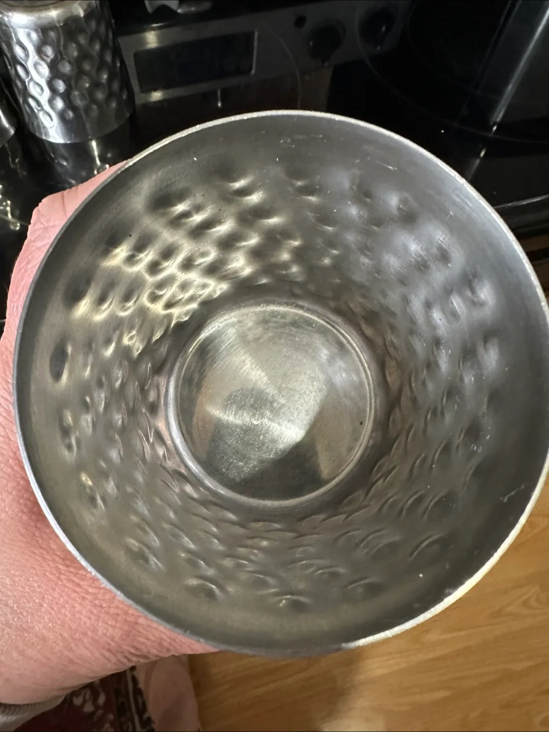 Set of 3 Hammered Stainless Steel Cups image indicator(5)