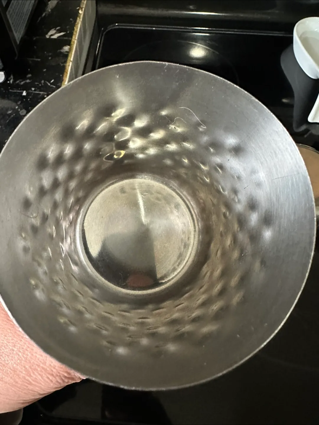 Set of 3 Hammered Stainless Steel Cups image indicator(7)