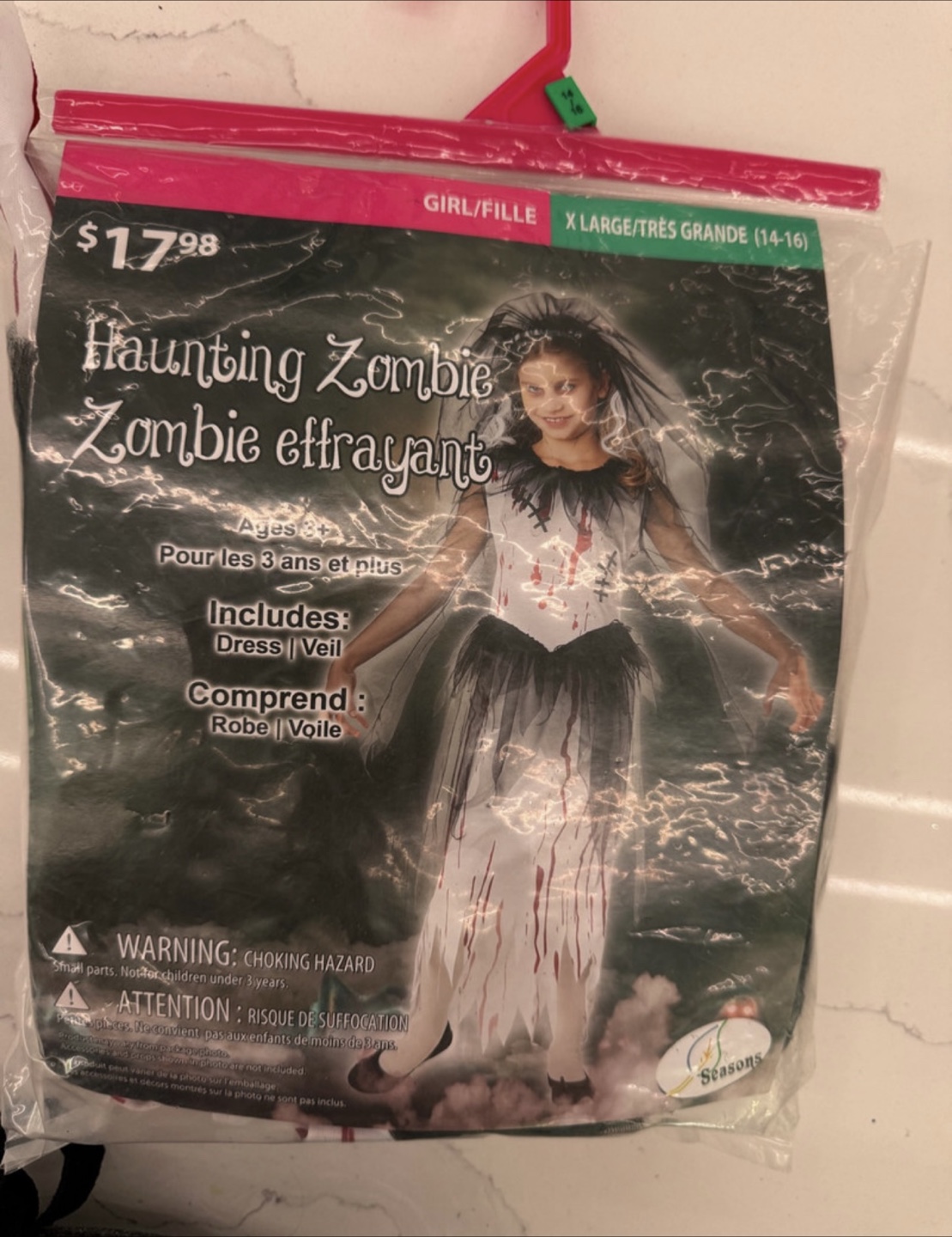 HALLOWEEN COSTUME- HANUTING ZOMBIE- GIRLS XL