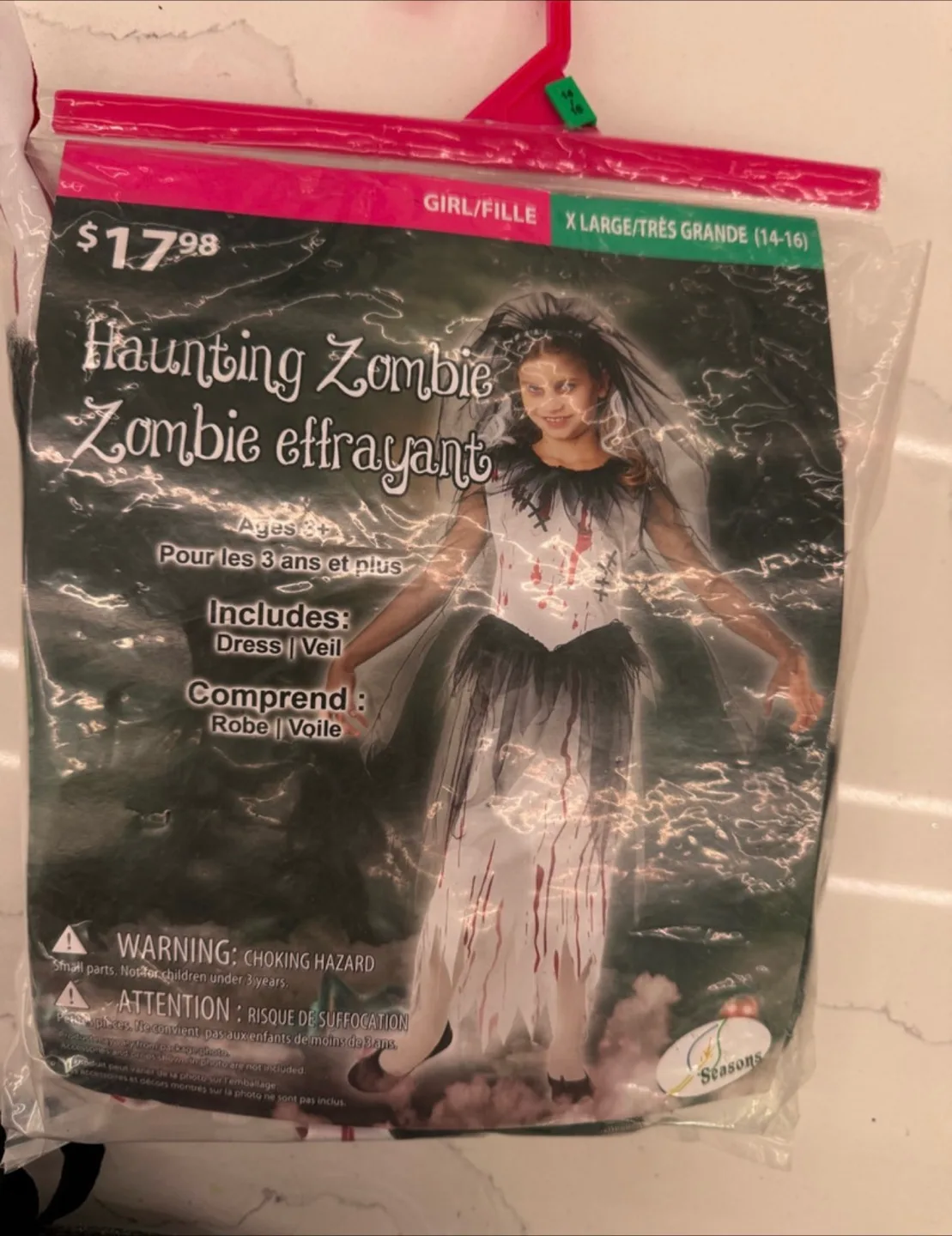 HALLOWEEN COSTUME- HANUTING ZOMBIE- GIRLS XL thumbnail