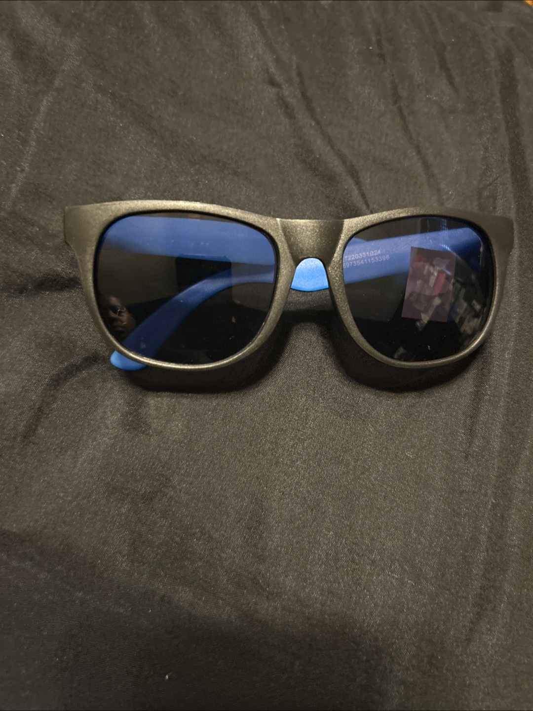 Knockaround Sunglasses - Black Frame, Blue Arms
