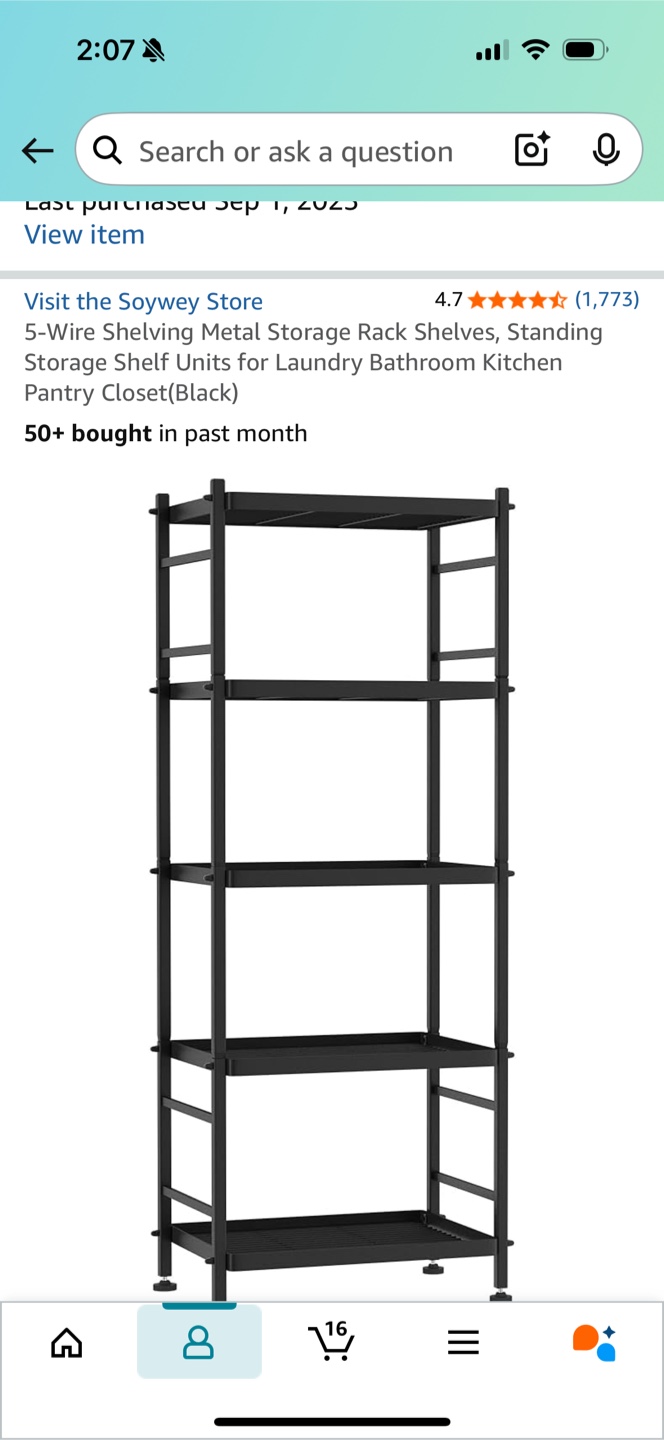 5-Wire Black Metal Shelving Rack - 2x - photo 5