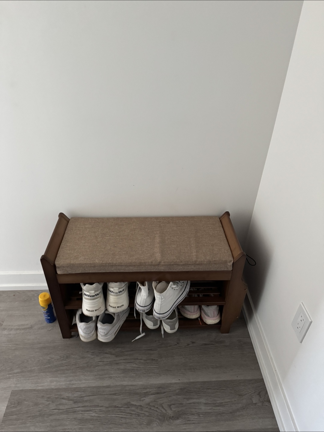 Wooden Entryway Bench with Shoe Storage