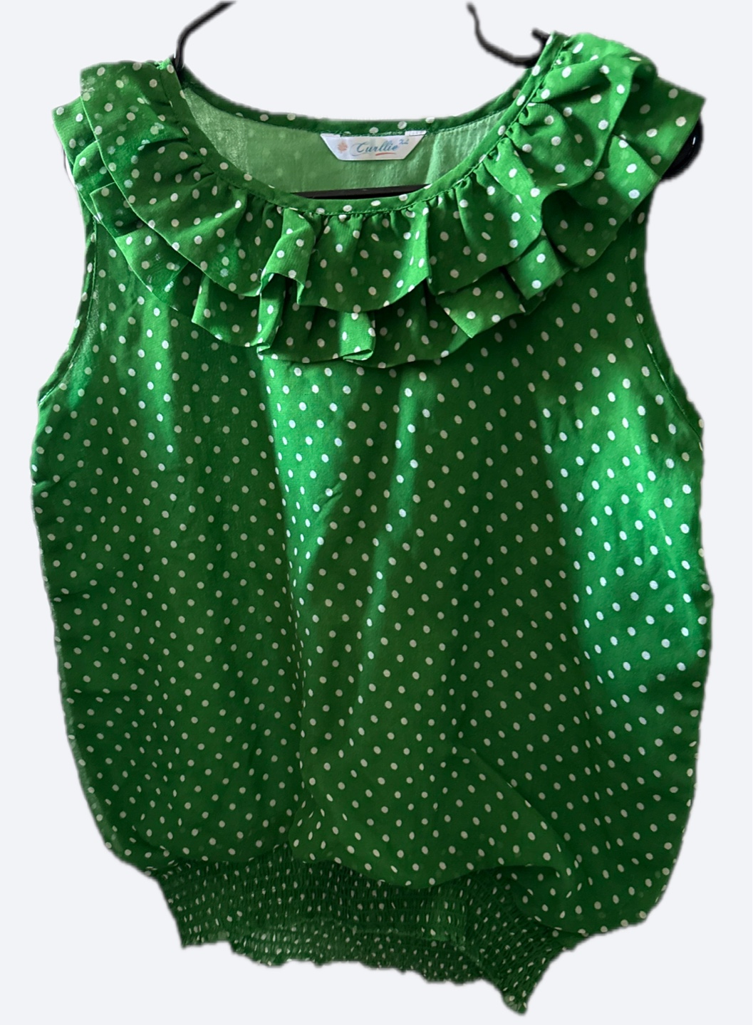 Curllie Green Polka Dot Blouse