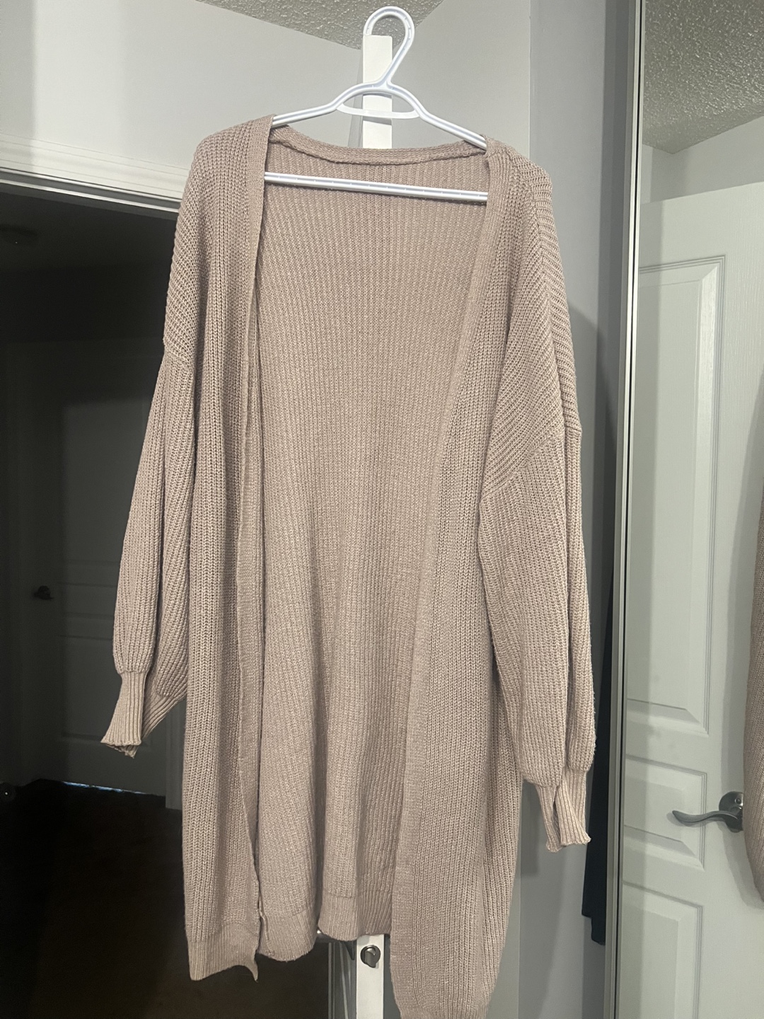 Shein Long Knit Cardigan - Beige - photo 2