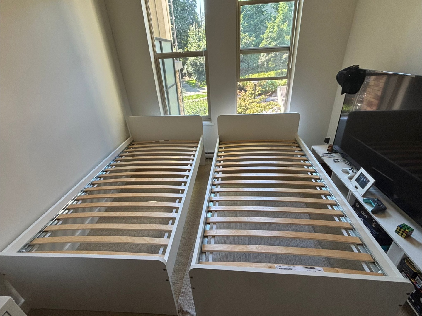 **SET OF 2** IKEA SLÄKT Twin Bed Frame - White - photo 5