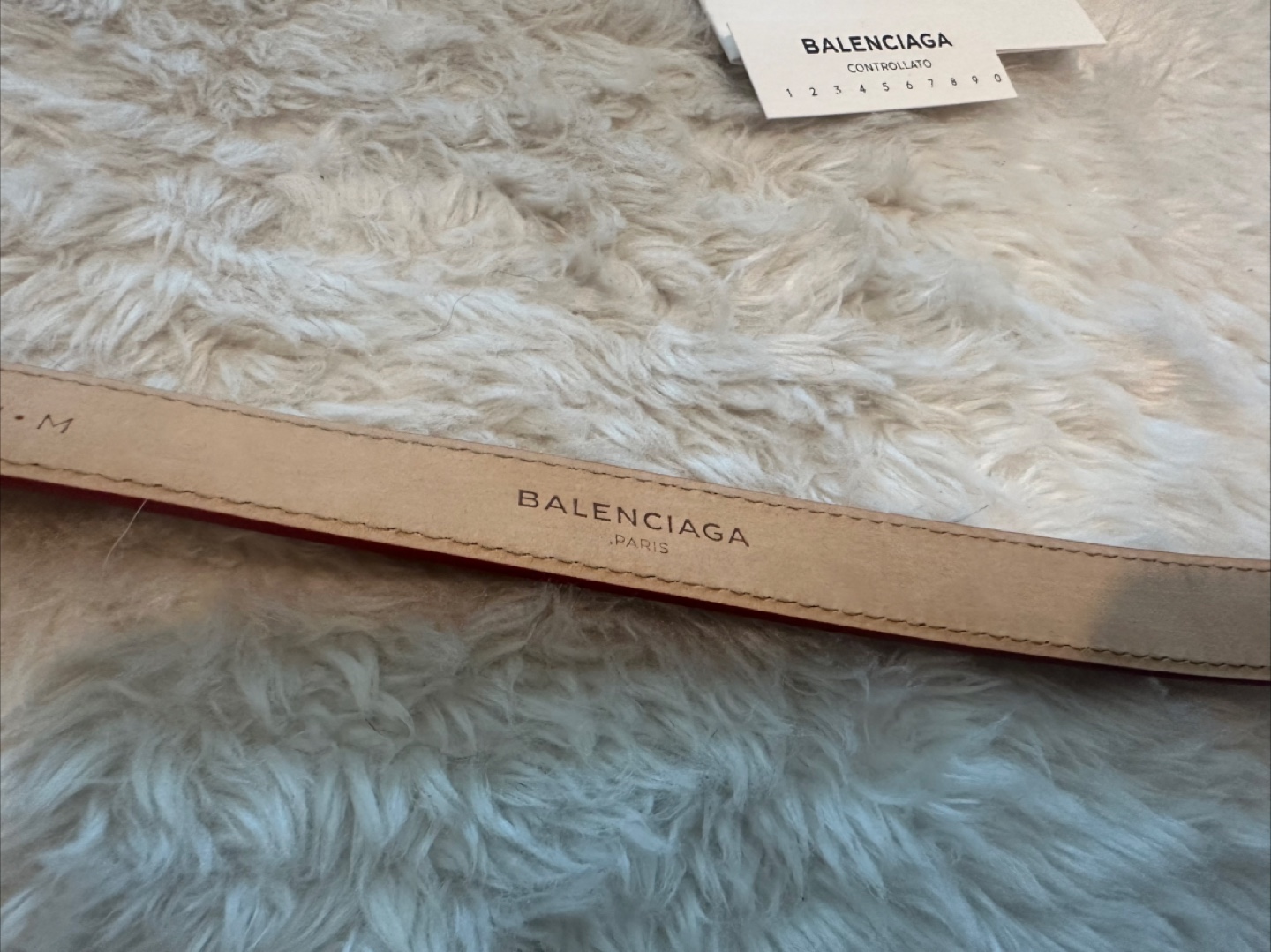 Balenciaga Red Leather Bracelet - Size M - photo 4