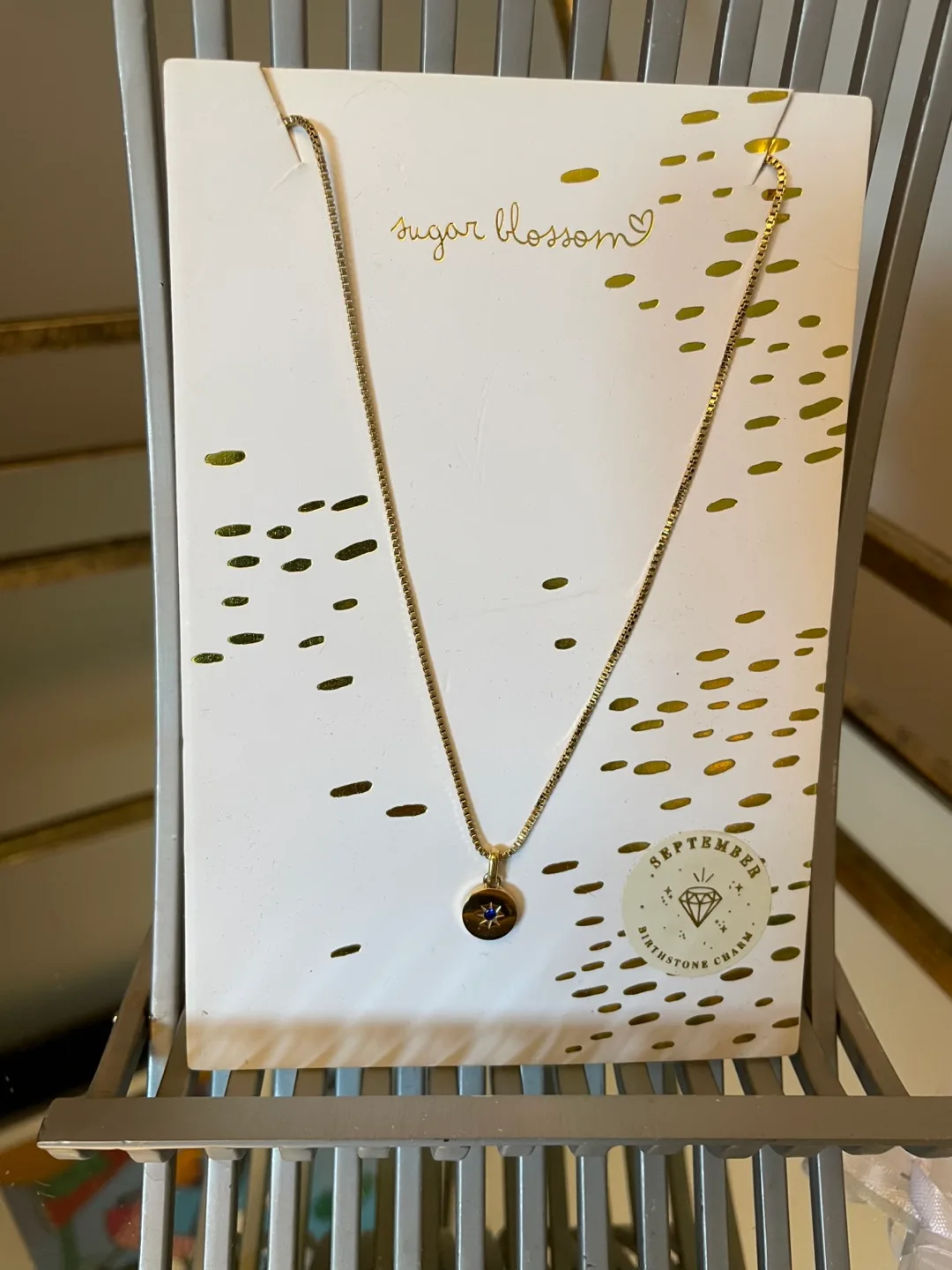 Sugar Blossom September Birthstone Charm Necklace thumbnail