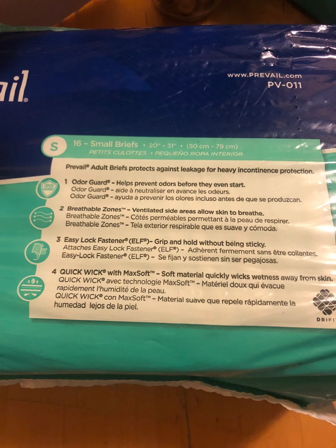 Prevail Adult Briefs - Small (16 Count) image indicator(5)