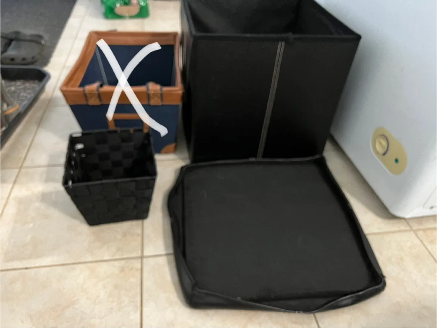 Black Storage Bin with Lid and Square Container #freecycle image indicator(4)