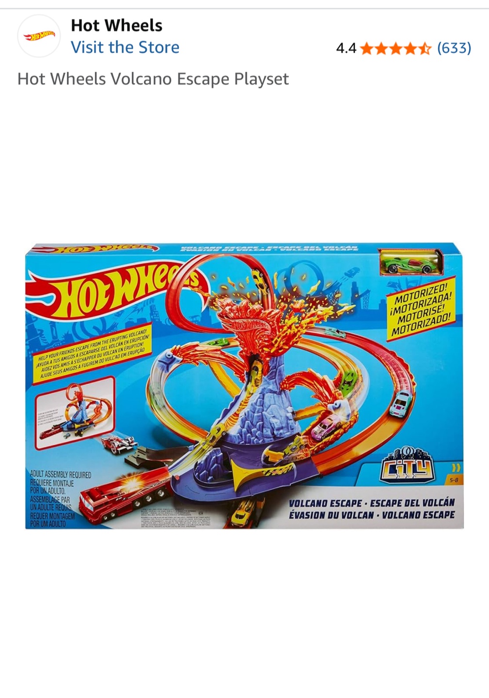 Hot Wheels Volcano Escape Playset - Motorized!