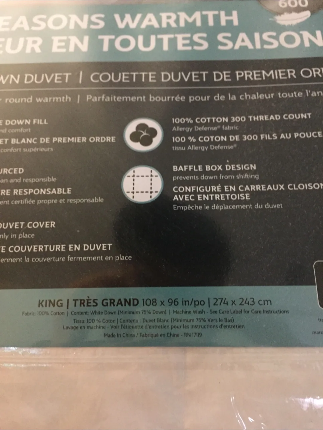 Sealy All Season 600 Fill Power Down Duvet image indicator(3)