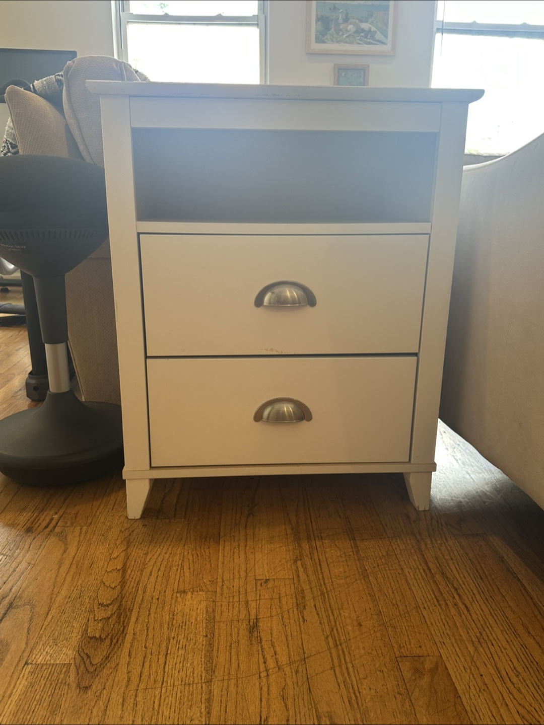 2 x White Two-Drawer Nightstand - photo 2