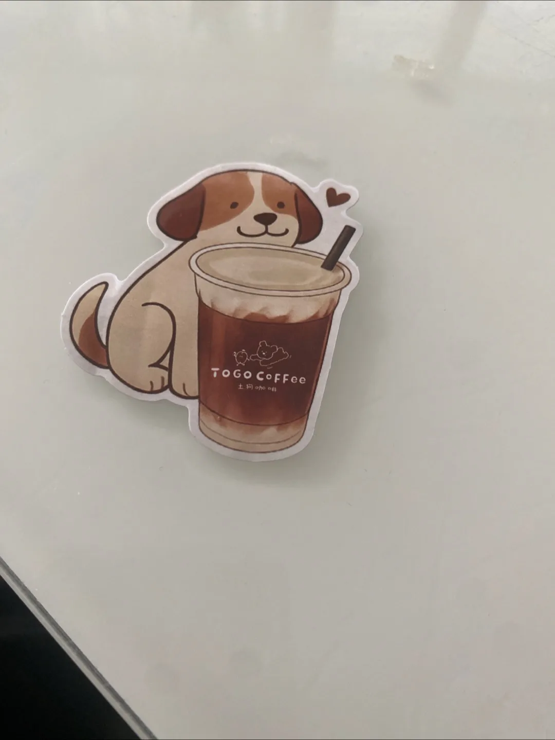 Cute Dog & Togo Coffee Sticker thumbnail