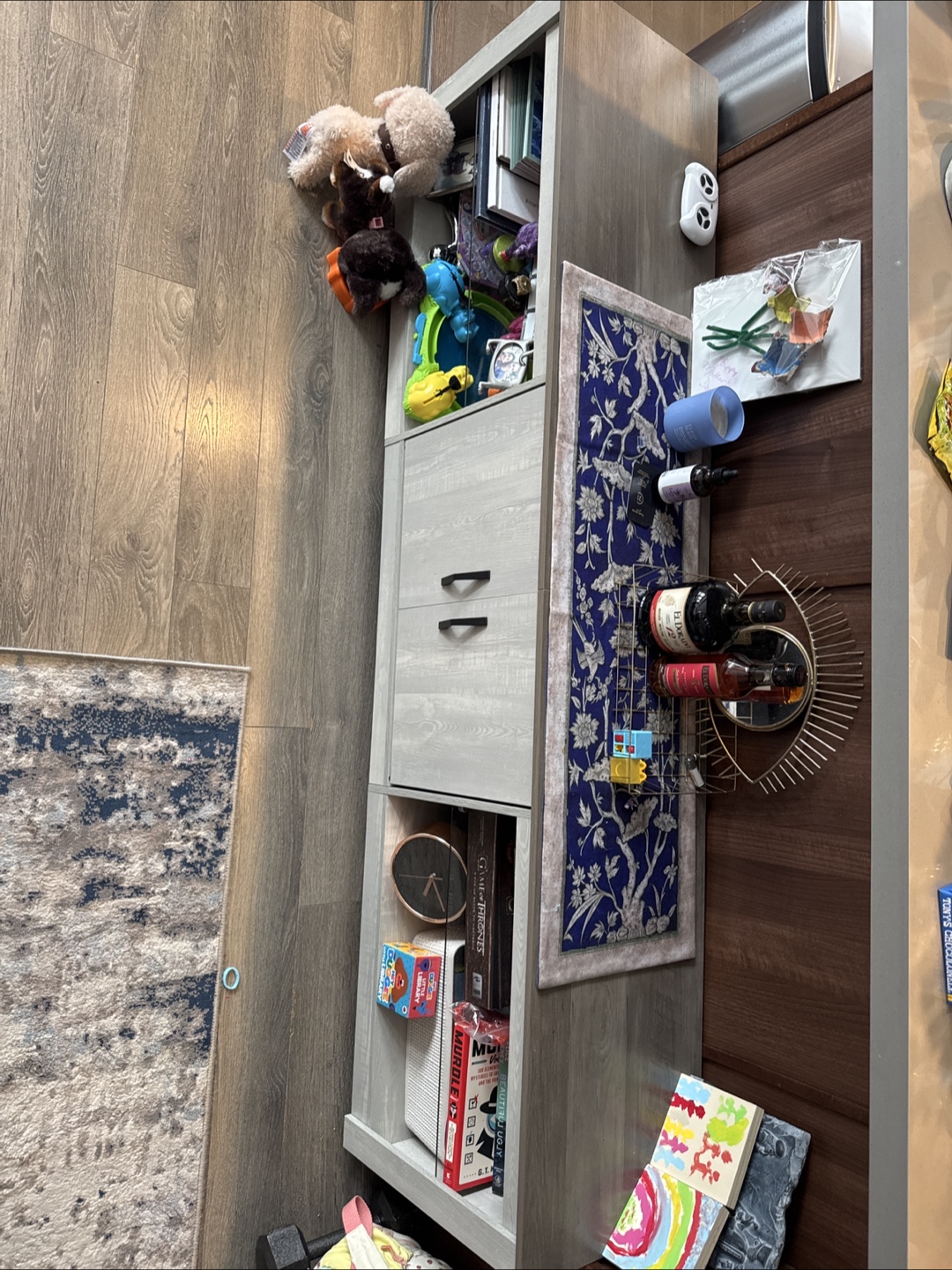 Grey TV Stand with Storage