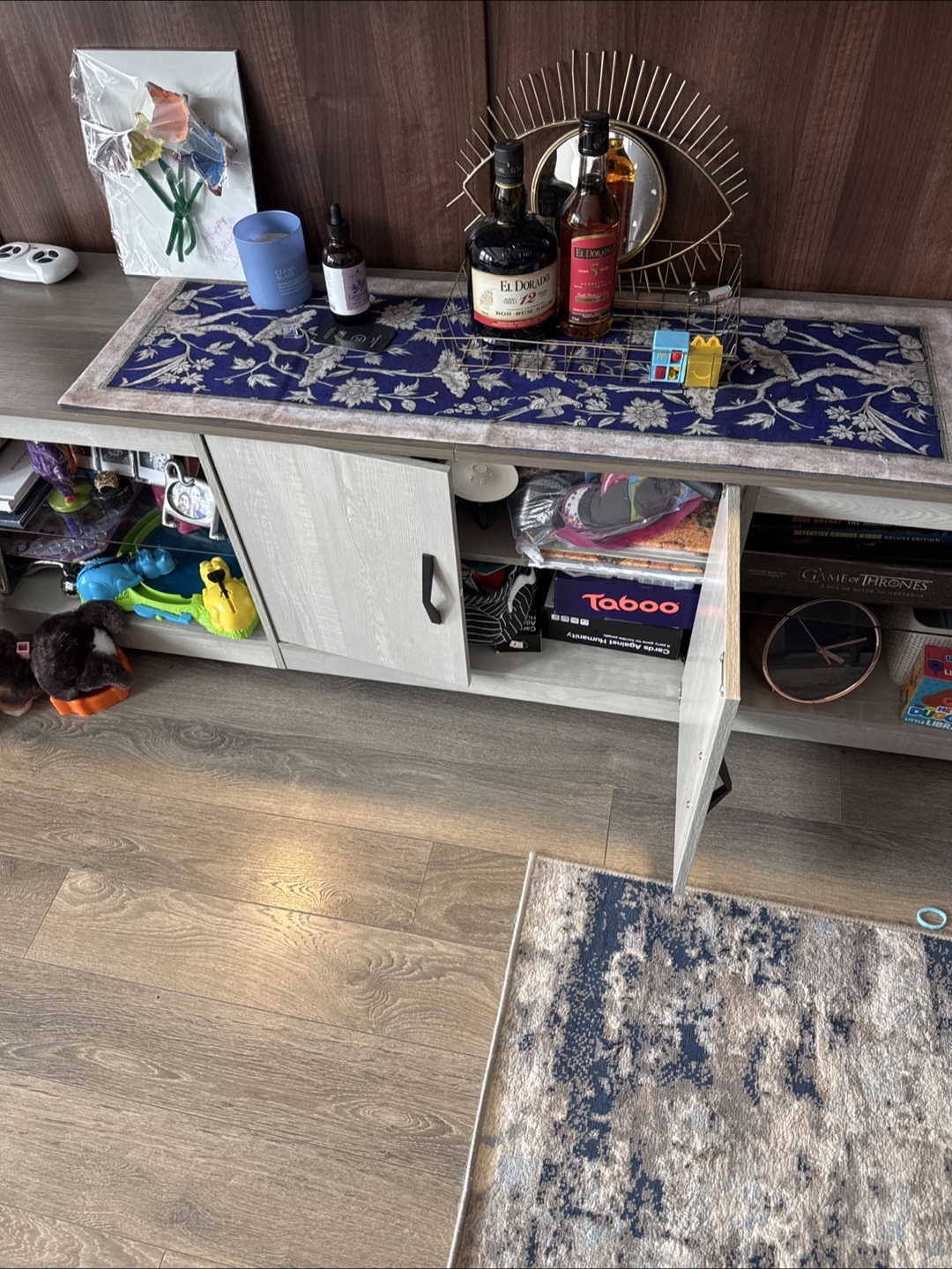 Grey TV Stand with Storage - photo 3