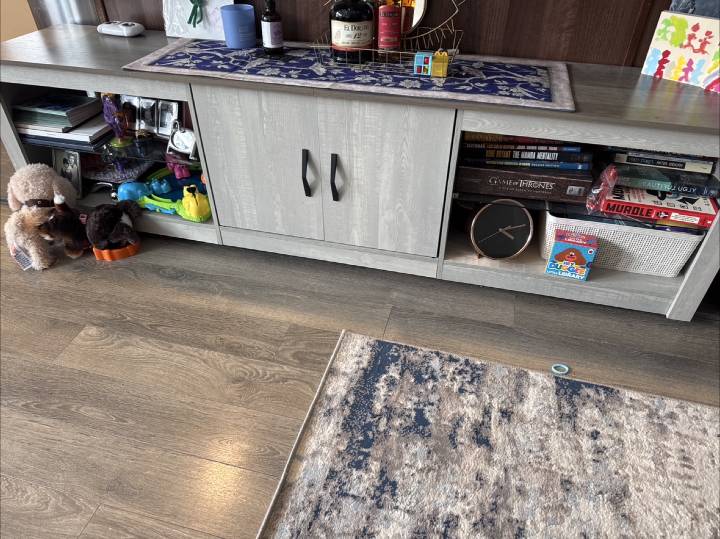 Grey TV Stand with Storage - photo 2