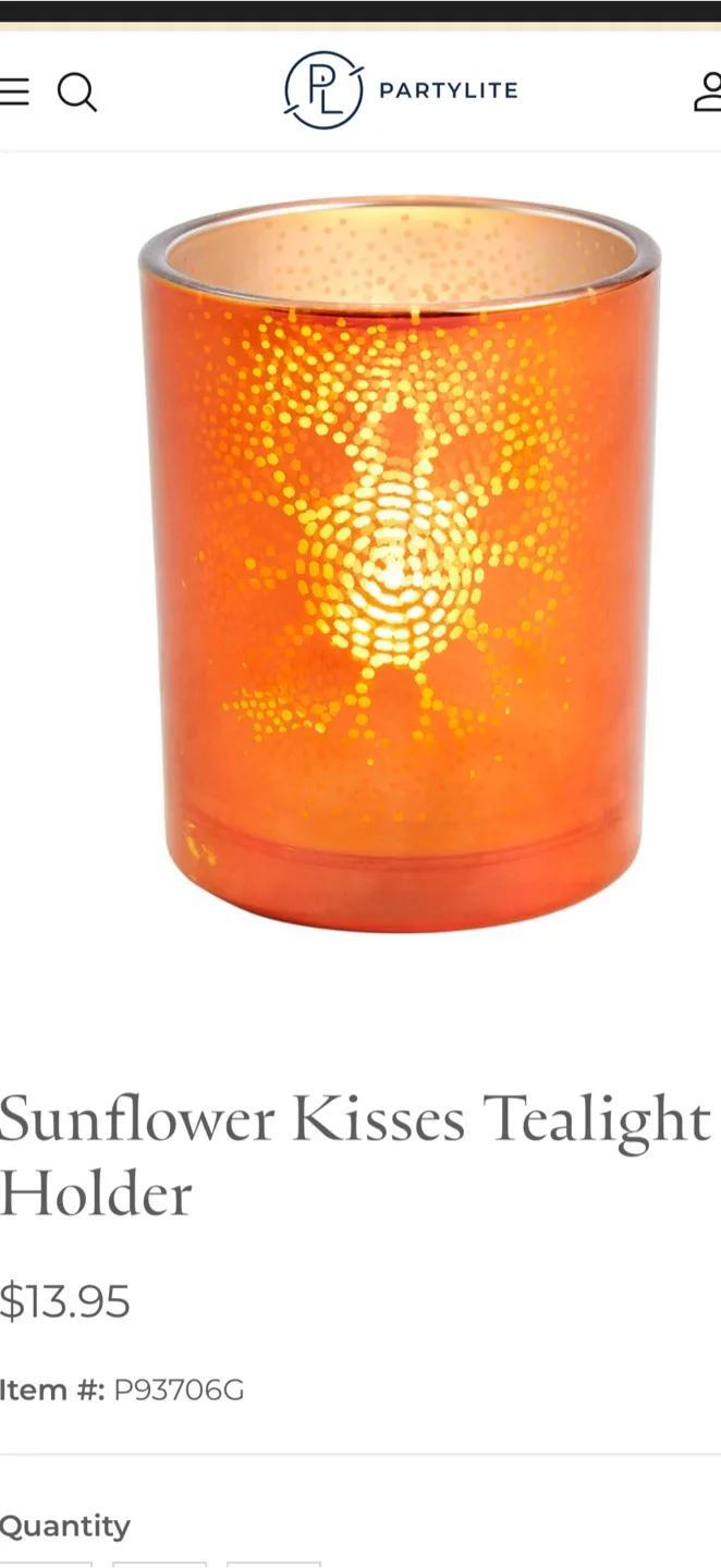 Partylite Sunflower Tealight holder set image indicator(6)