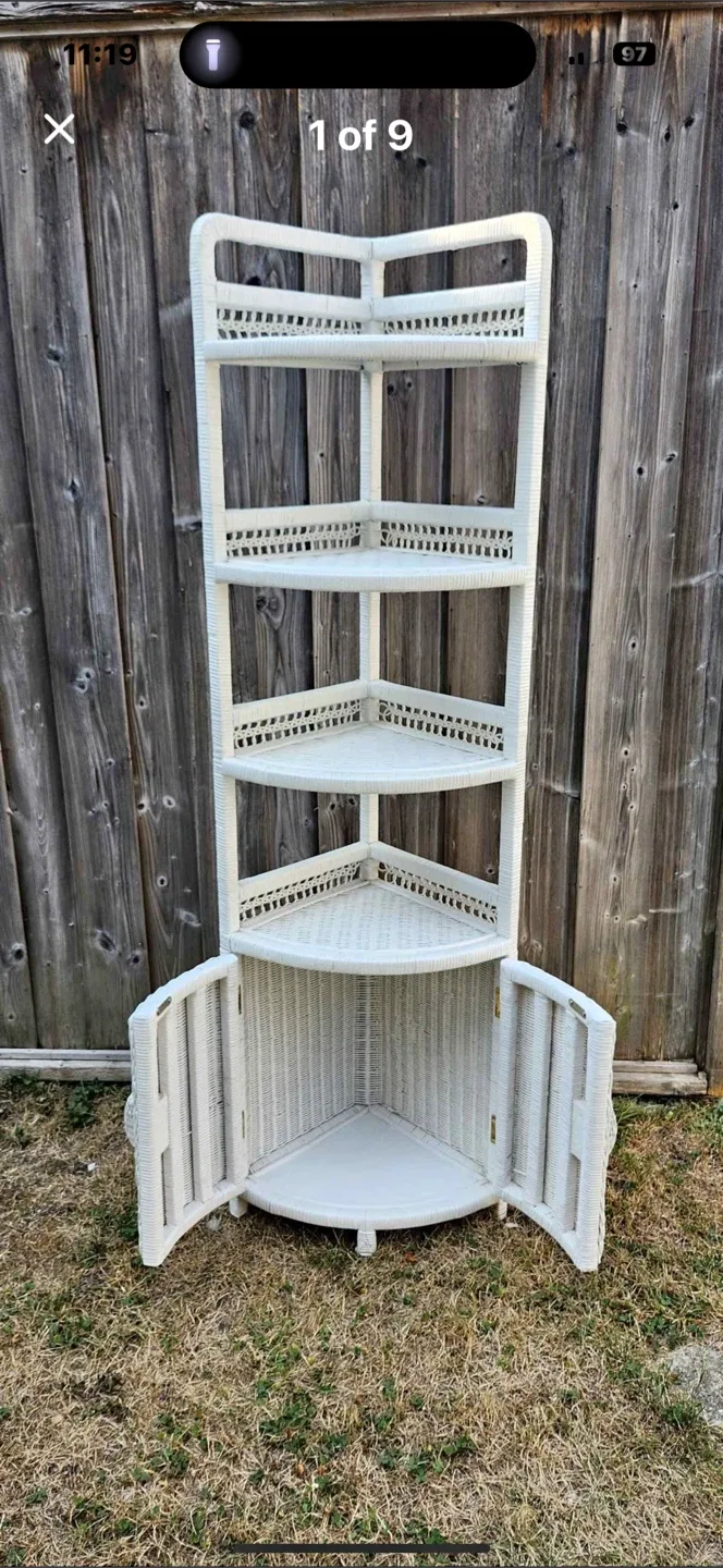 Wicker Corner Shelf Unit thumbnail