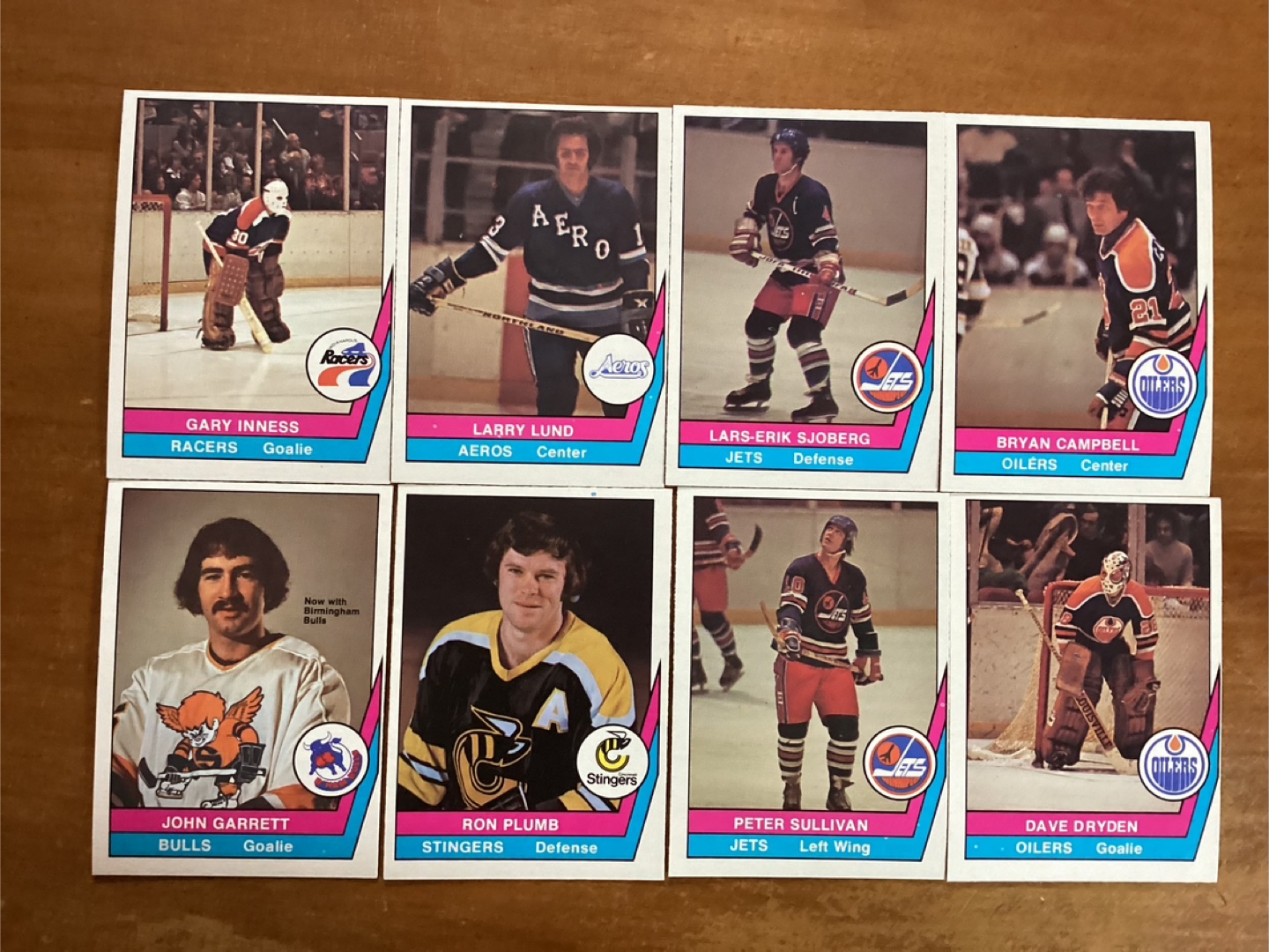 8. 1977-78 OPC WHA Cards #’s18,19,21,22,23,24,27 & 28 !