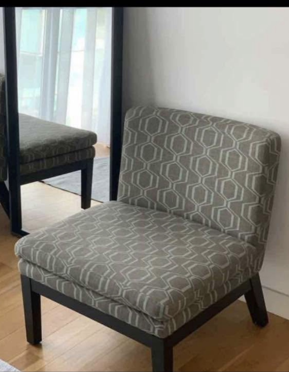 West Elm Upholstered Accent Chair - Gray Pattern - photo 2