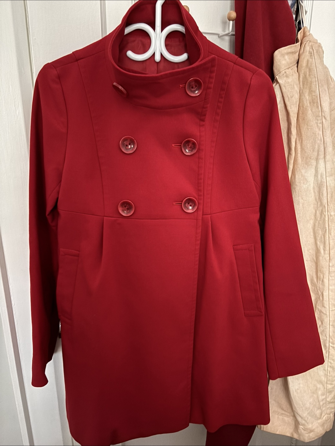 Red Button-Down Coat - photo 2