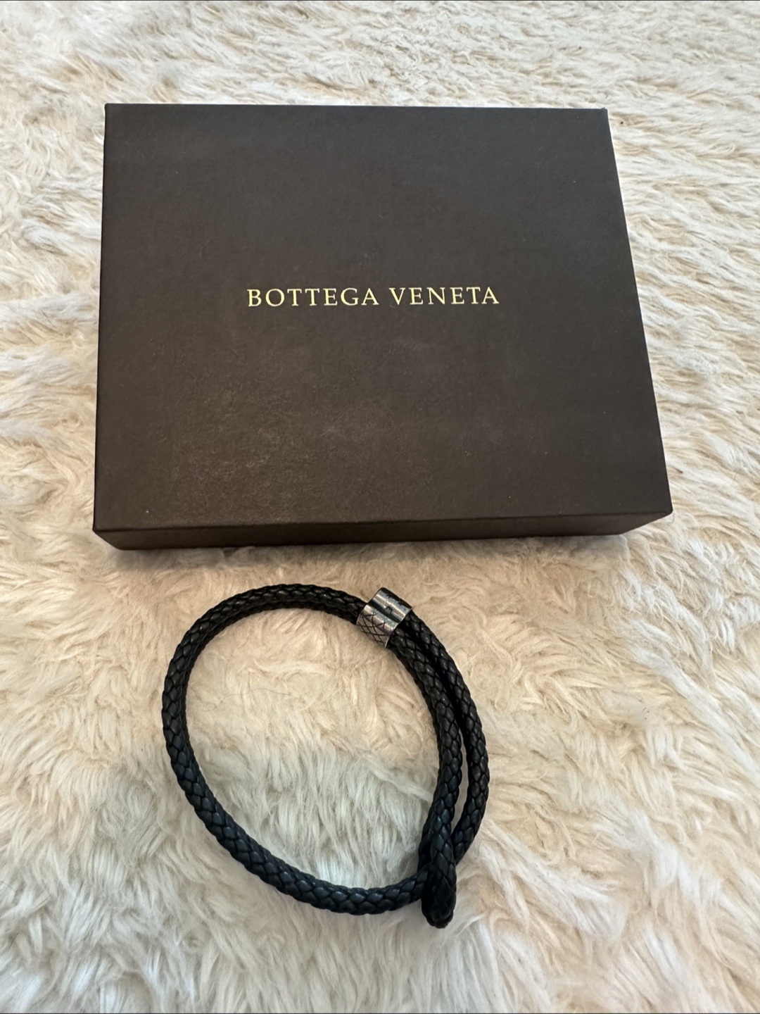 Bottega Veneta Black Leather Bracelet