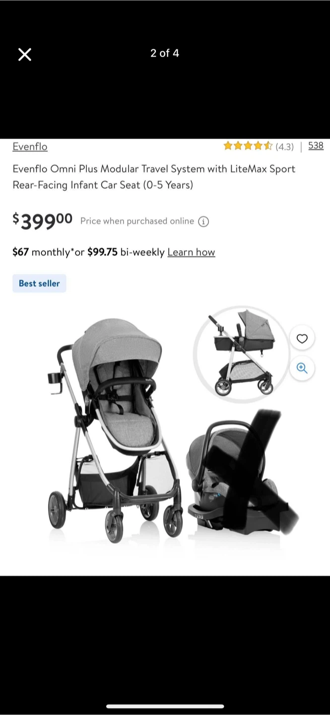 Evenflo Omni Plus Modular Travel System Stroller