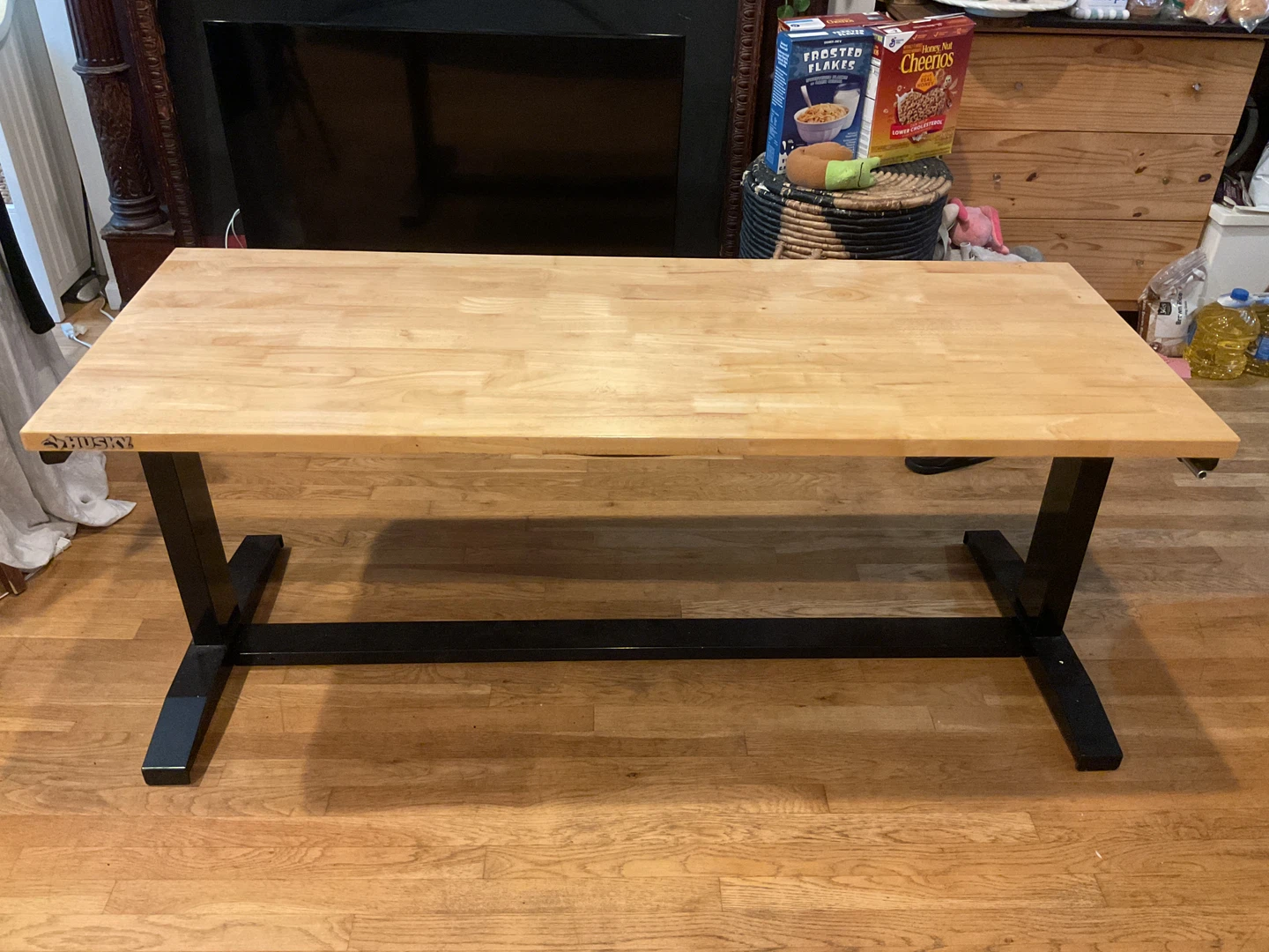 Husky Adjustable Height Black Worktable