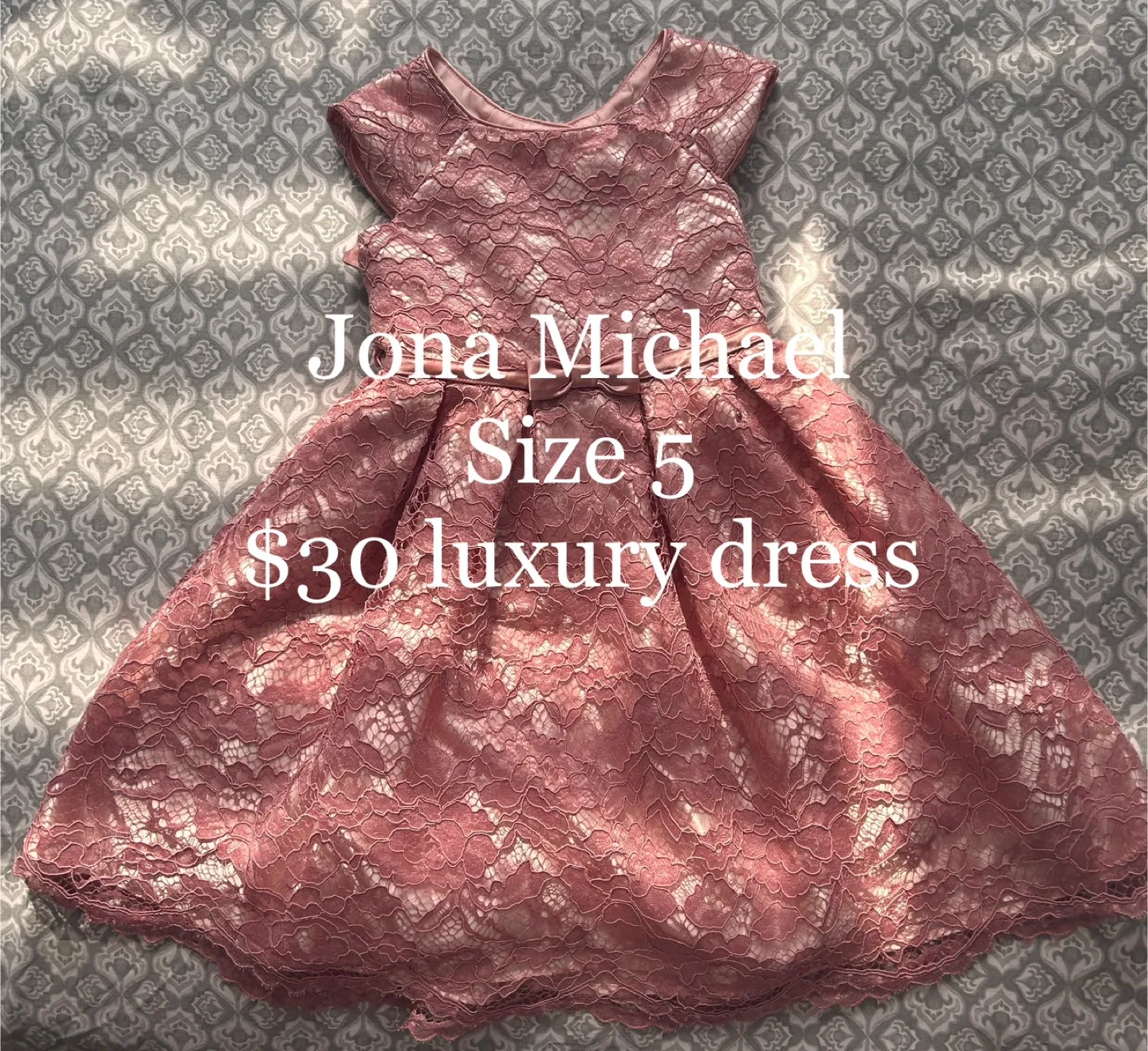 Jona Michael Pink Lace Dress - Size 5 thumbnail
