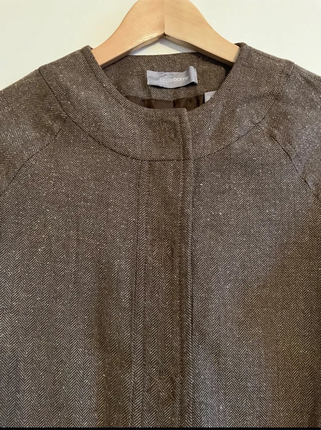 Liz Claiborne Brown Herringbone Jacket image indicator(2)