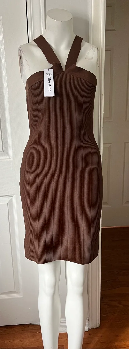 The Drop Brown Ribbed Dress - Size M image indicator(7)