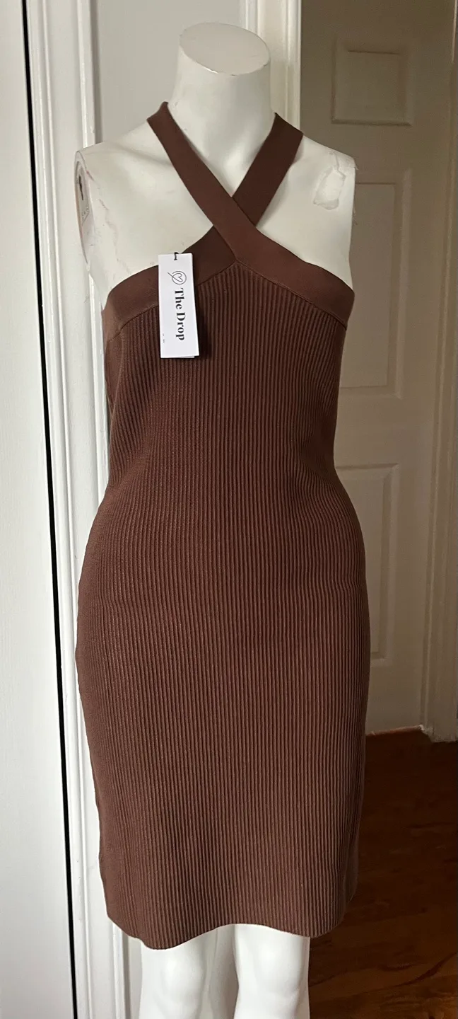 The Drop Brown Ribbed Dress - Size M image indicator(6)
