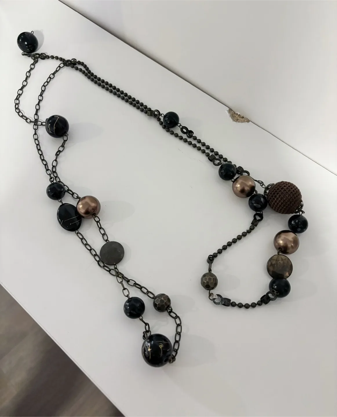 Bronze and Black Beaded Necklace image indicator(2)