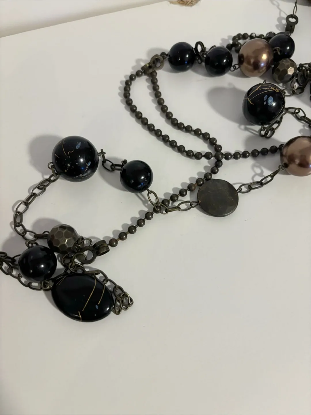 Bronze and Black Beaded Necklace thumbnail