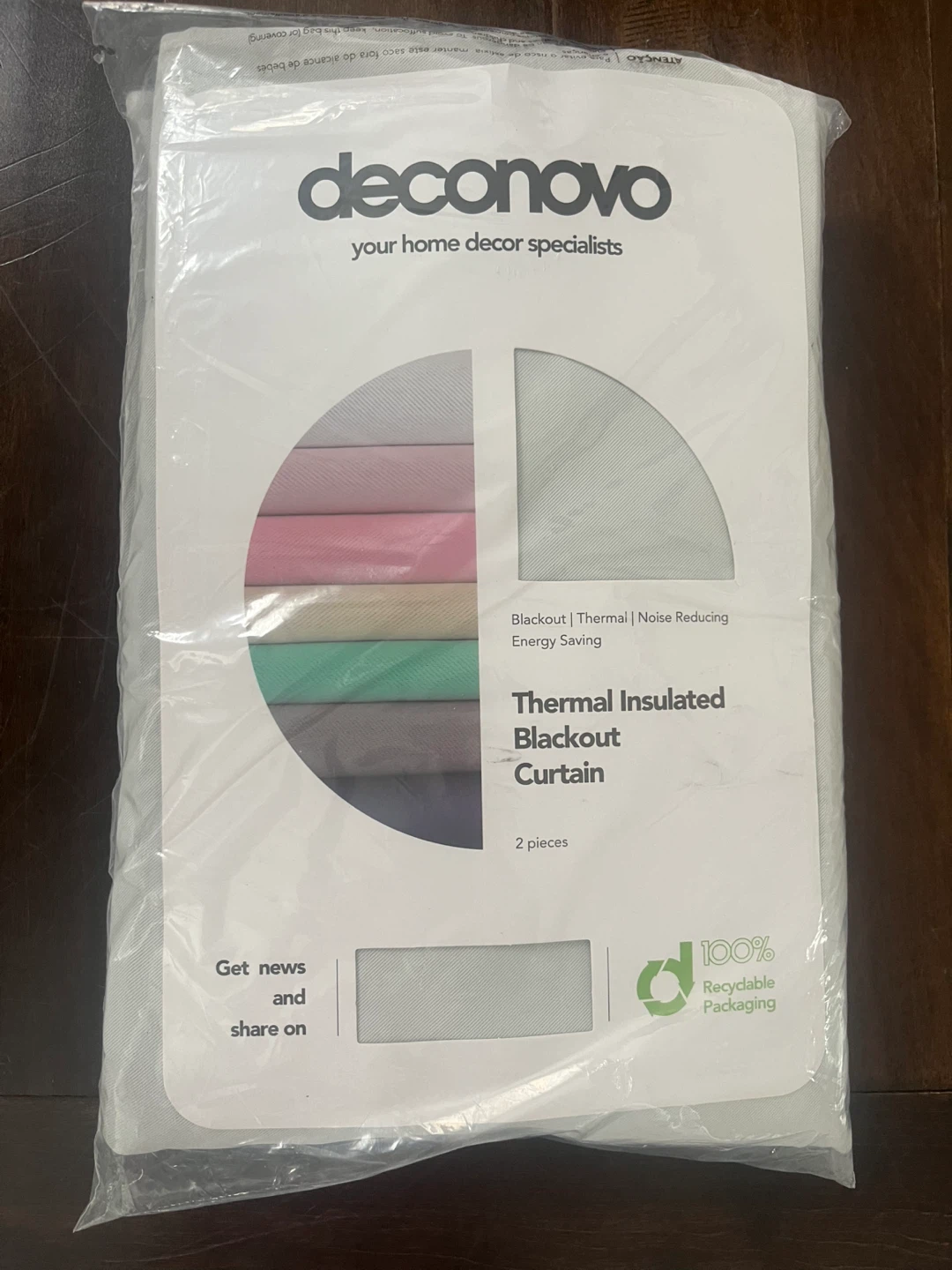 Deconovo Blackout Curtain, Greyish White, 42x95 inch (New)