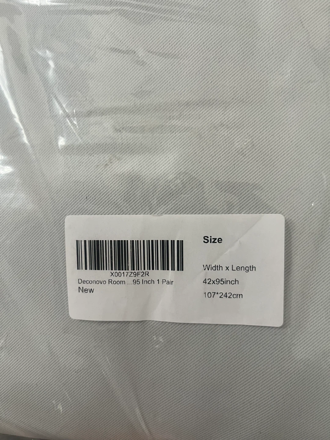 Deconovo Blackout Curtain, Greyish White, 42x95 inch (New) - photo 3