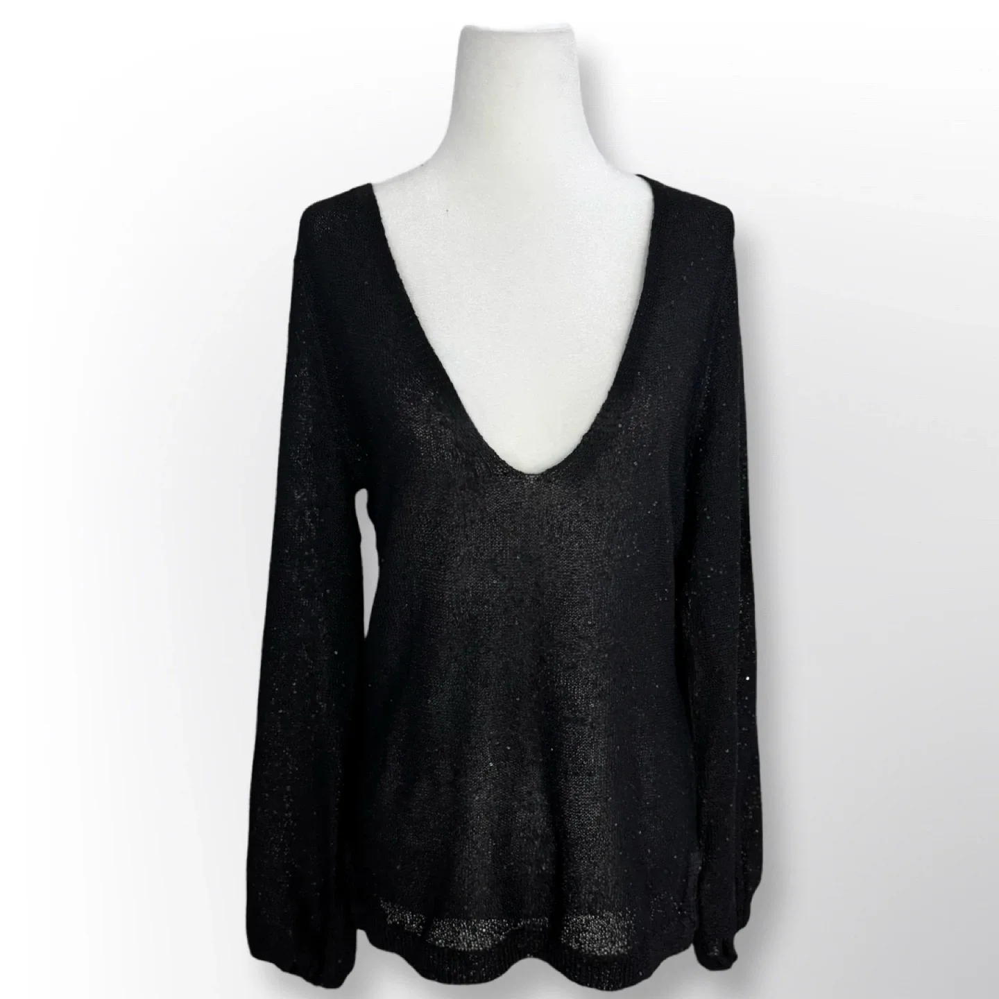 New With Tags! Donna Karan Deep-V Sweater | Size M image indicator(4)