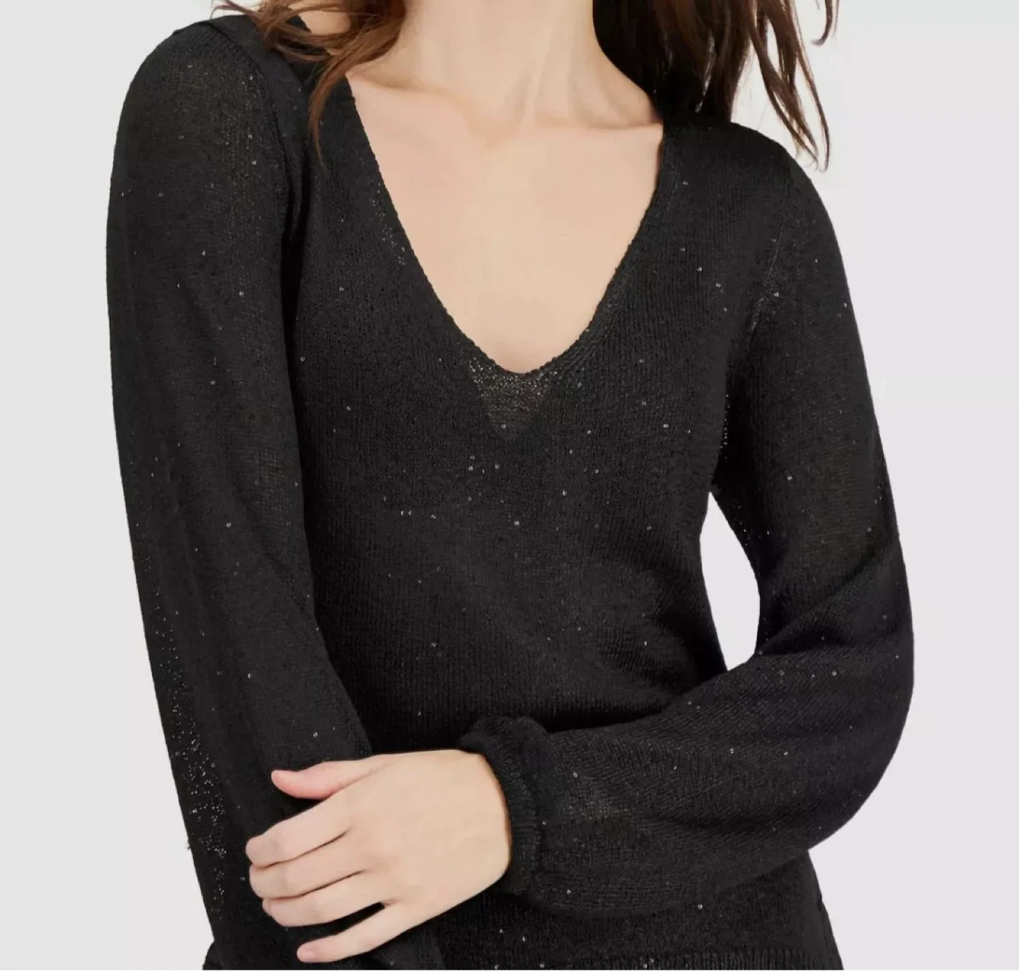 New With Tags! Donna Karan Deep-V Sweater | Size M image indicator(3)