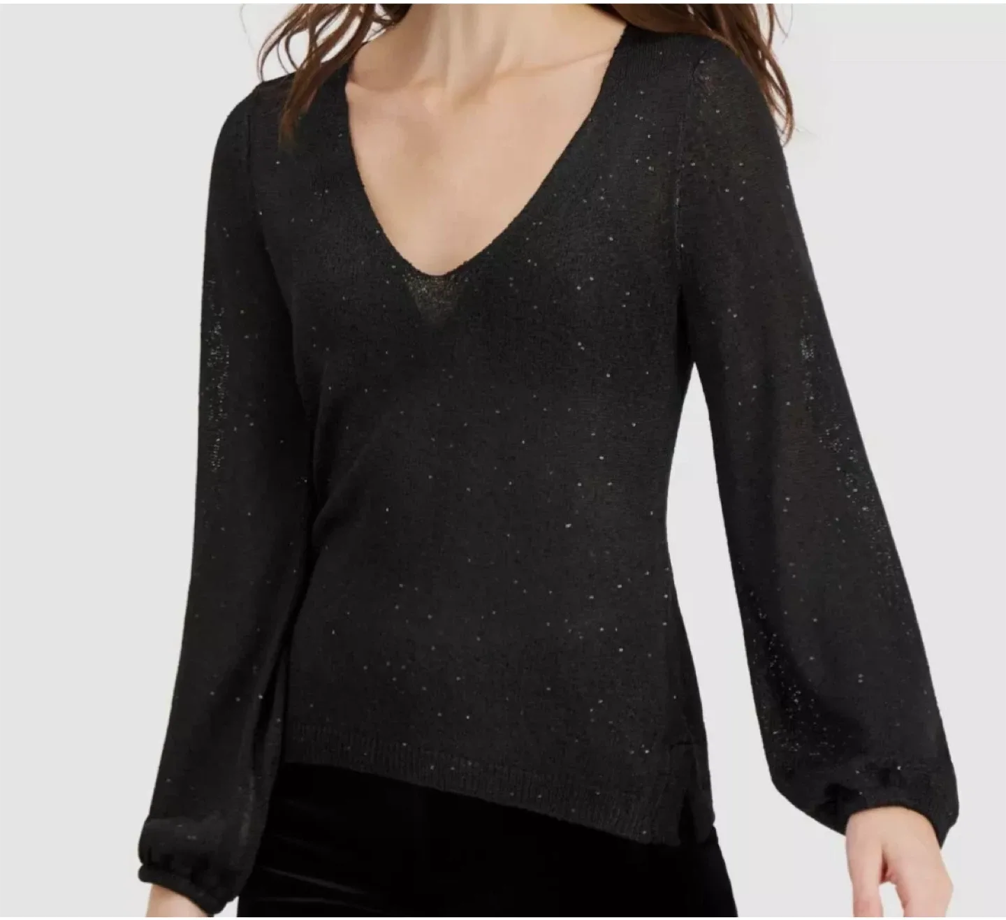 New With Tags! Donna Karan Deep-V Sweater | Size M thumbnail