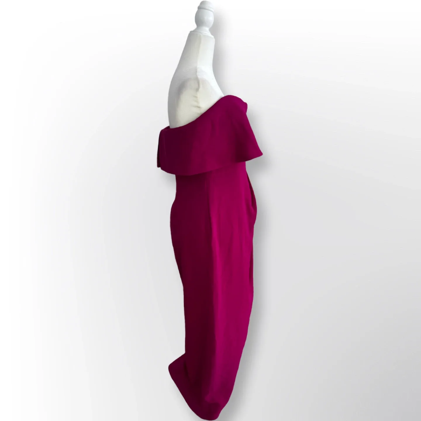 New With Tags! Xscape Tulip-Skirt Gown, Magenta | Size 10 image indicator(5)