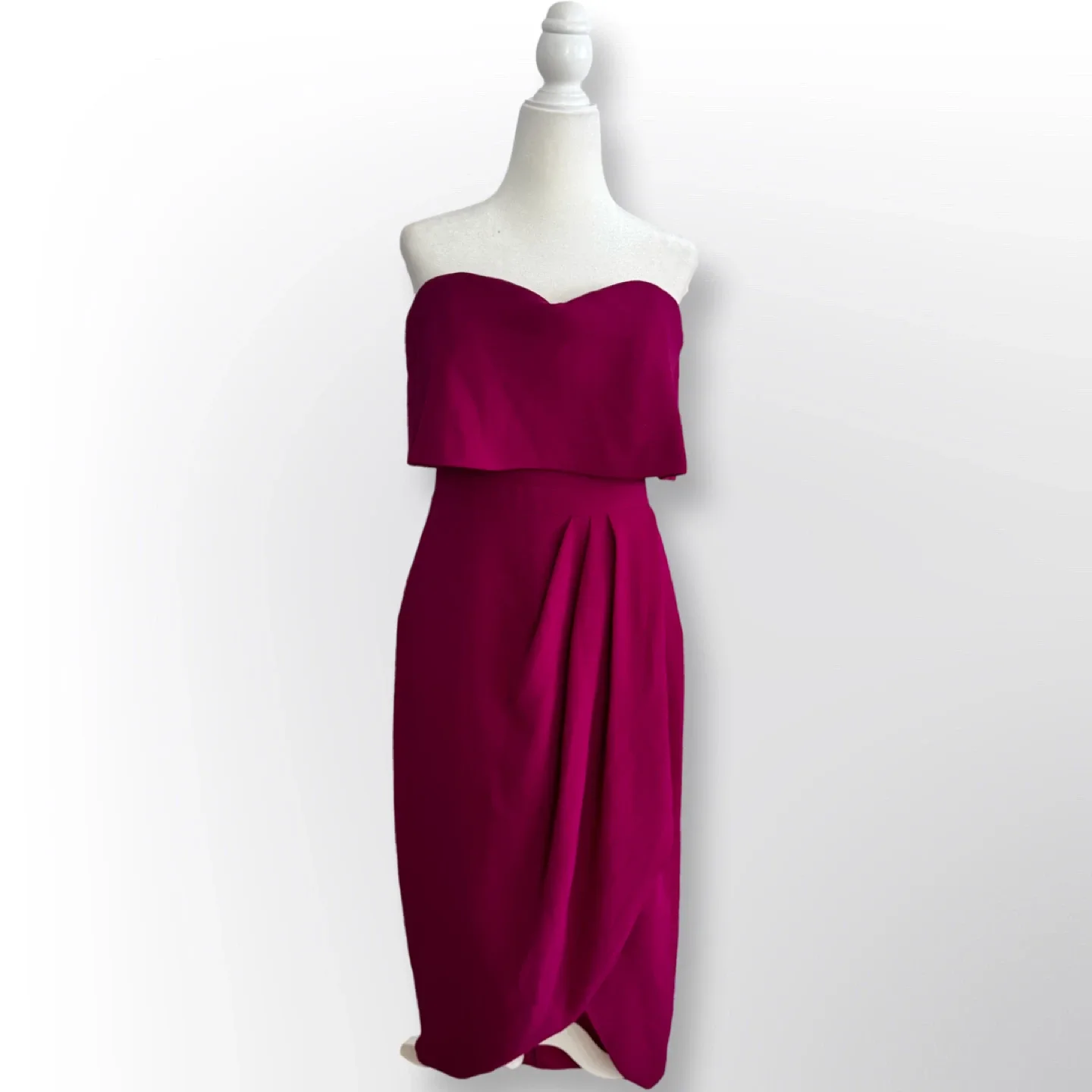 New With Tags! Xscape Tulip-Skirt Gown, Magenta | Size 10 image indicator(4)